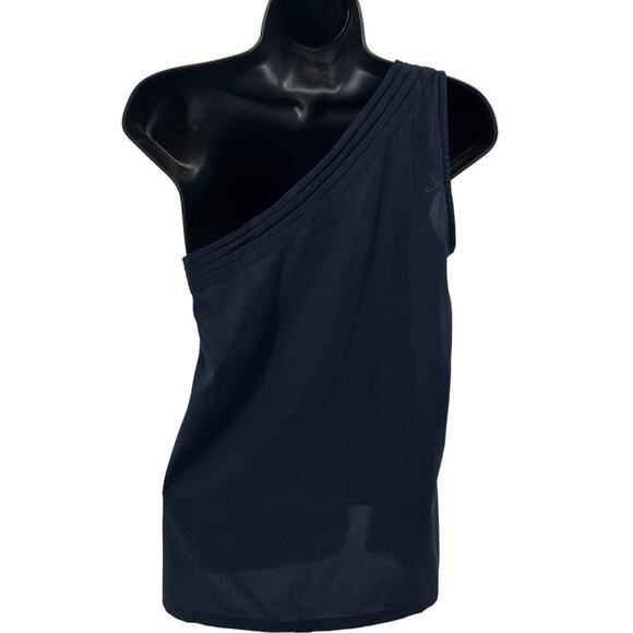 Banana Republic Blouse WMNS S Sleeveless One Shoulder Sheer Lightweight Tank-Top - Picture 2 of 8